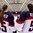 MALMO, SWEDEN - MARCH 31: USA's Anne Schleper #15 and Megan Keller #5 along with teammates look on during the national anthem after a 9-2 preliminary round win over Russia at the 2015 IIHF Ice Hockey Women's World Championship. (Photo by Andre Ringuette/HHOF-IIHF Images)

